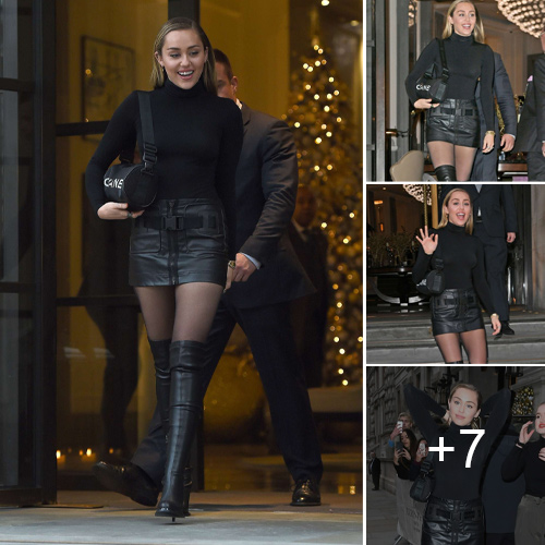 Miley Cyrus Turns Heads in Daring Leather Minidress as She Exits London Hotel